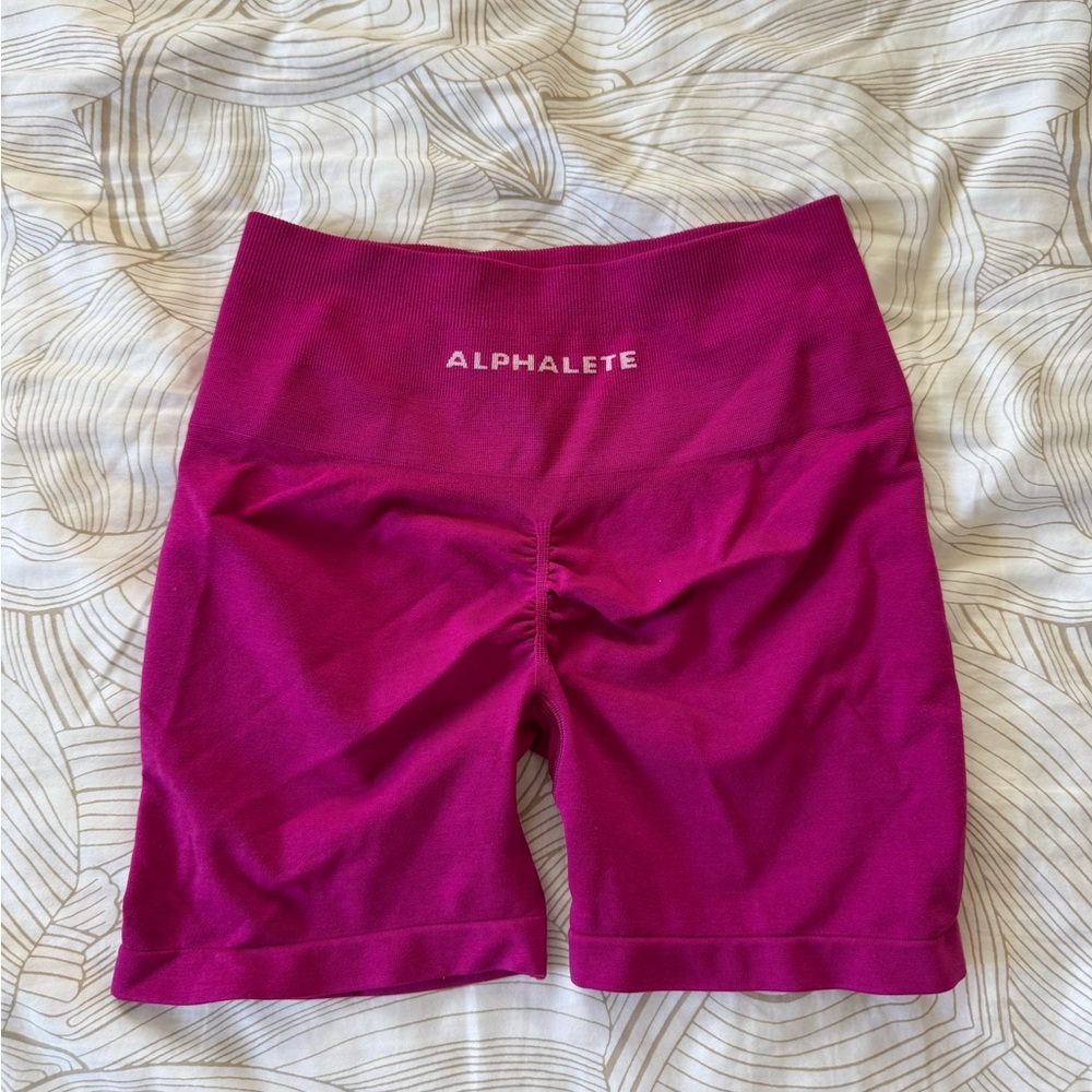 Alphalete Pink Bike Shorts with Compression Fit